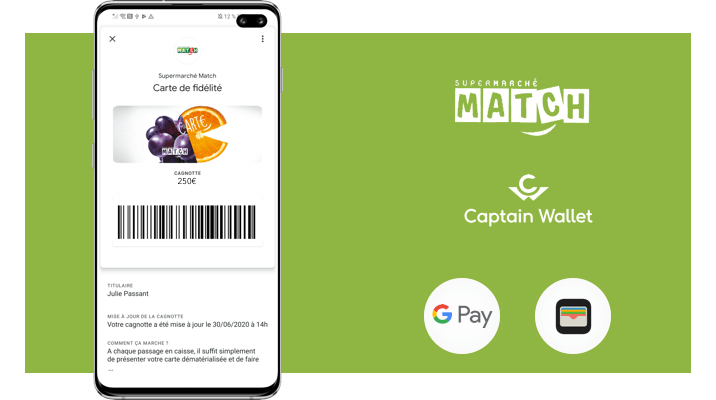 Supermarchés Match digitalise sa carte de fidélité avec Captain Wallet