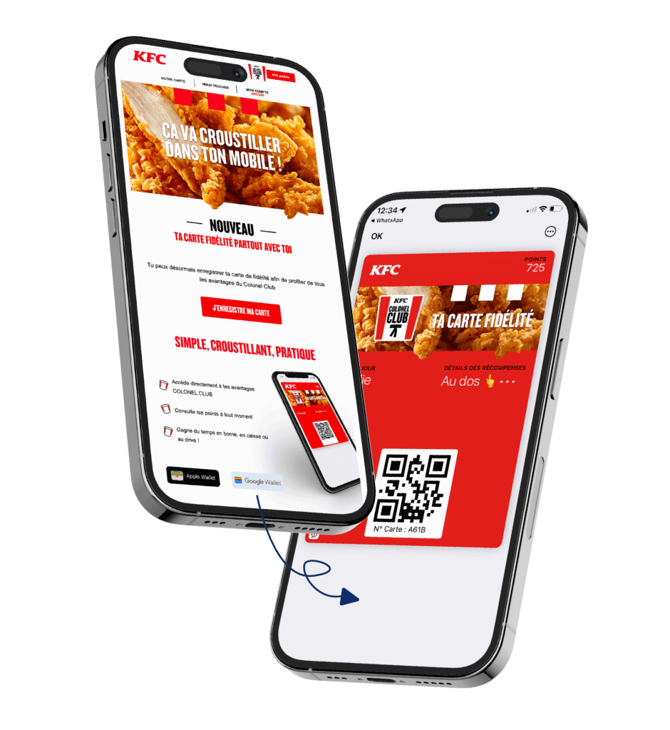 Email de téléchargement de la carte de fidélité dans le Wallet - KFC